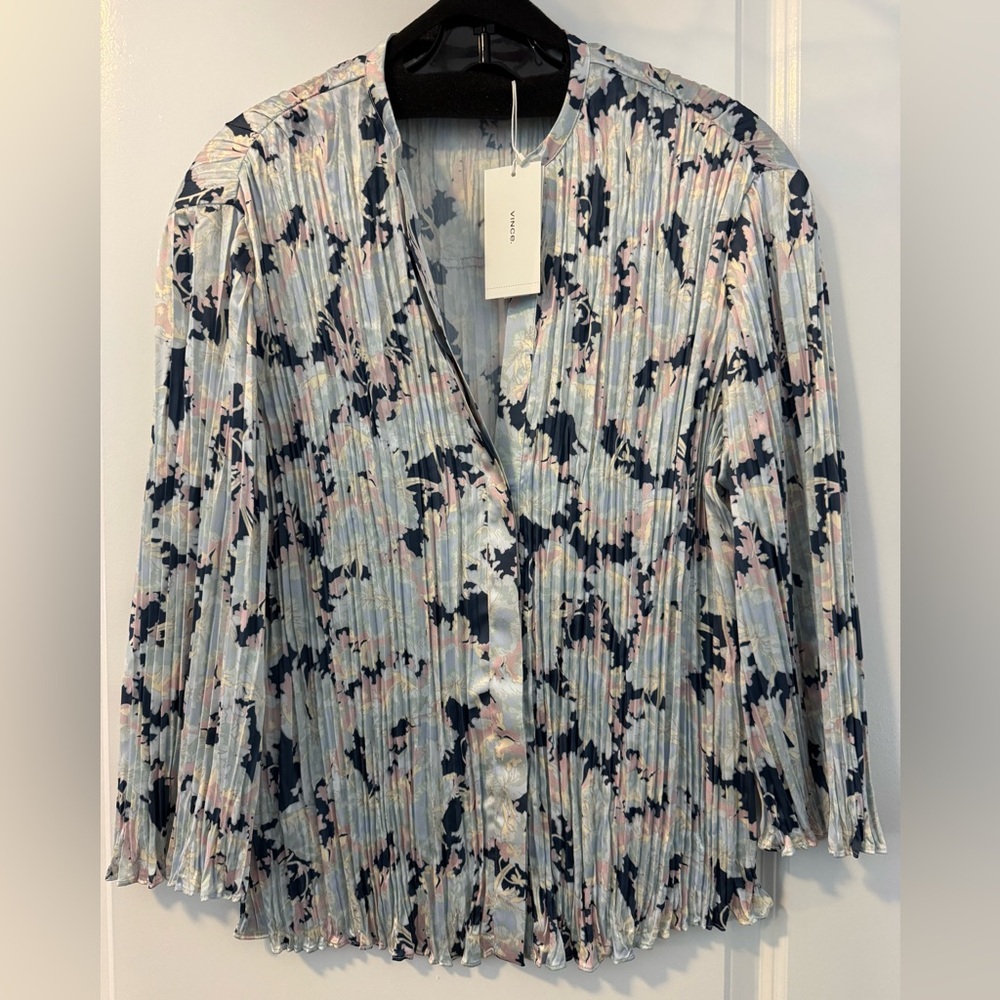 Vince Multicolor Pleated Blouse